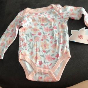 Little beginnings long sleeve floral onesie with tags